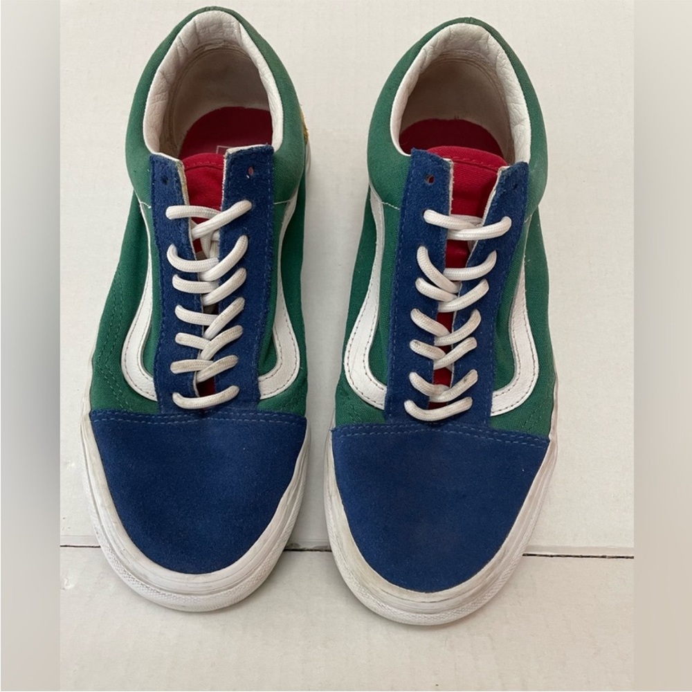 VANS Off The Wall Sneakers Suede Multi Color Tie Front Size 8.5 Women’s 7 Men’s - Picture 2 of 6